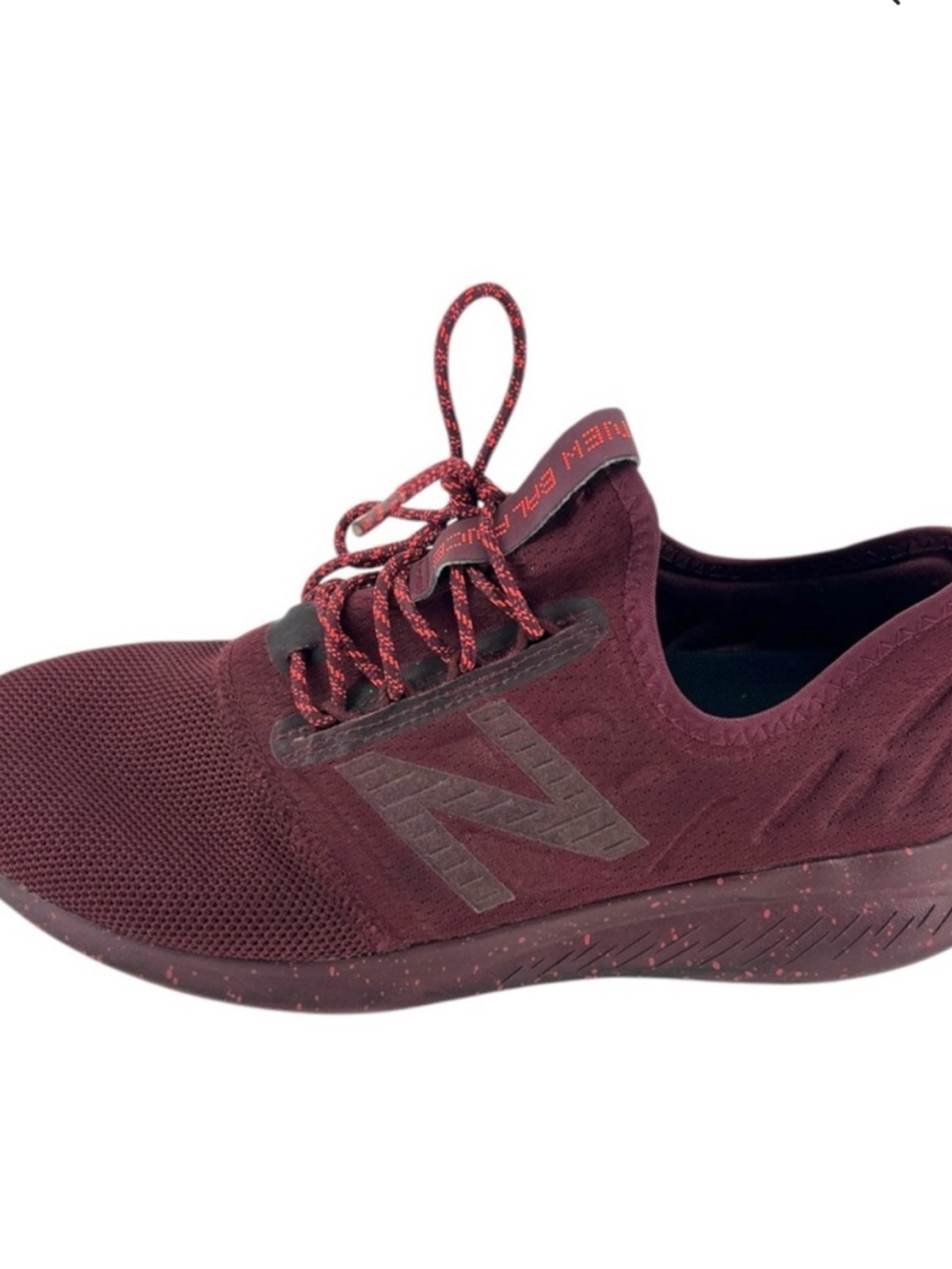 New Balance Maroon Knit Lace-Up Sneakers